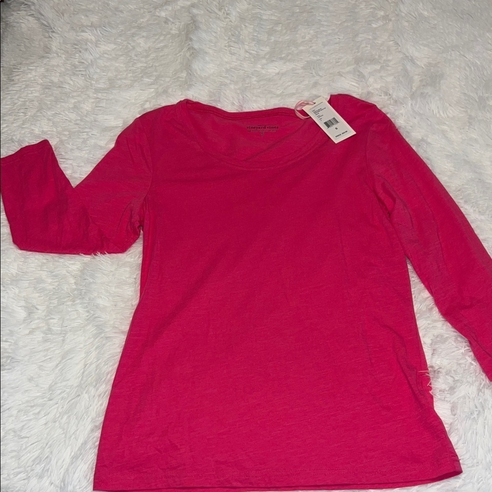 Vineyard Vines Pink 3/4 Sleeve Top Small - Picture 2 of 6
